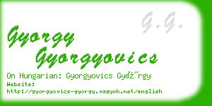 gyorgy gyorgyovics business card